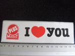 sticker plus markt i love you plusmarkt logo vintage, Verzenden, Zo goed als nieuw, Winkel of Supermarkt