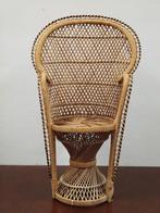 Prachtige oude rieten Emmanuelle Paon-of pauwen(kinder)stoel, Huis en Inrichting, Stoelen, Riet of Rotan, Ophalen of Verzenden