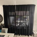 Twee setjes stijlvolle zwarte gordijnen voor privacy en luxe, 200 cm of meer, Zwart, Ophalen of Verzenden, Zo goed als nieuw