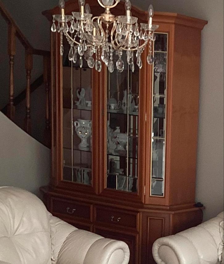 Dressoir+vitrine+eettafel, Huis en Inrichting, Kasten | Dressoirs, Zo goed als nieuw, Met lade(s), Met deur(en), Met plank(en)