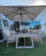 Luxe lowdinning Tuinset met Parasol - Zo Goed Als Nieuw!, Tuin en Terras, Ophalen, 6 zitplaatsen, Teakhout, Zo goed als nieuw