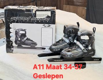 Zeer nette Nijdam verstelbare schaatsen maat 34-37 Geslepen! beschikbaar voor biedingen