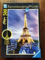 Glow in the dark puzzel Eifeltoren Parijs ( 500 stukjes ), Hobby en Vrije tijd, Denksport en Puzzels, Ophalen of Verzenden, 500 t/m 1500 stukjes