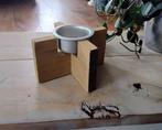 Ikea Snillrik - vintage houten waxinelichthouder met metalen, Nieuw, Ophalen of Verzenden, Hout, Kandelaar