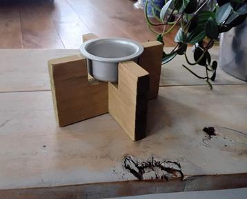 Ikea Snillrik - vintage houten waxinelichthouder met metalen beschikbaar voor biedingen