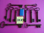 10 X 15 x 20x antieke sleutels sleutel slot sloten deur kist, Ophalen of Verzenden