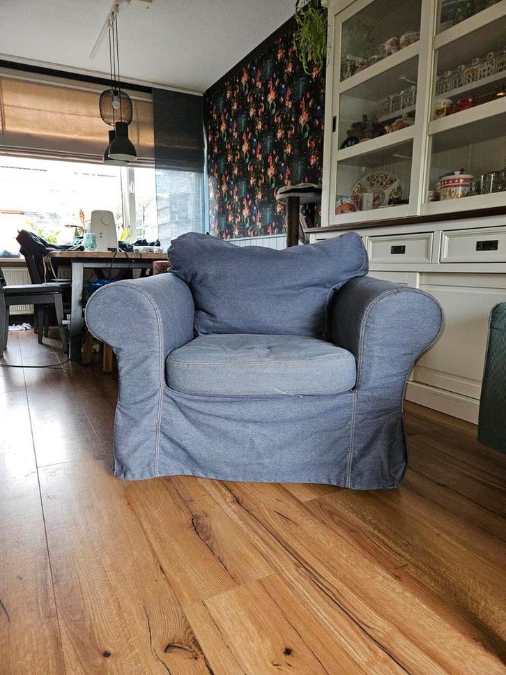 Ikea Ektorp Fauteuil - Blauw, Huis en Inrichting, Banken | Sofa's en Chaises Longues, Gebruikt, Eenpersoons, Minder dan 150 cm