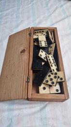 Antieke Domino Set - Ebbenhout & Been, Hobby en Vrije tijd, Gezelschapsspellen | Bordspellen, Een of twee spelers, Ophalen of Verzenden