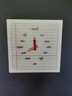 Klok voor kinderen - schrift, Ophalen, Gebruikt, Analoog, Wandklok