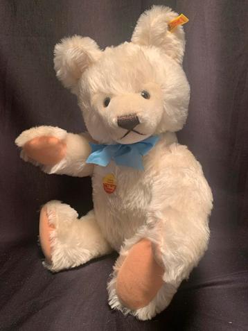 Grote Steiff Beer Wit Mohair 50cm - Klassiek Speelgoed Teddy beschikbaar voor biedingen