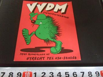 sticker Leger VVDM Soldatenvakbond Utrecht AA206 beschikbaar voor biedingen