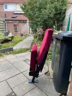 3 rode bioscoopstoelen / Theaterstoelen, Huis en Inrichting, Stoelen, Ophalen, Gebruikt, Drie, Metaal