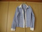 Blauw katoen gestreepte college blouse LT 01 158 prima staat, Gebruikt, Overhemd of Blouse, Ophalen of Verzenden, Jongen