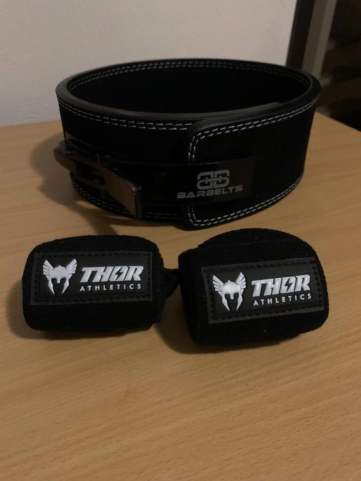 BB Barbelts Powerliftriem Zwart, Hobby en Vrije tijd, Overige Hobby en Vrije tijd, Zo goed als nieuw, Ophalen of Verzenden