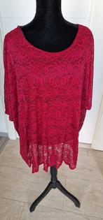 60)Te koop nieuw bordeaux rode kant tuniek 1maat ongv.46/50, Blouse of Tuniek, Nieuw, Ophalen of Verzenden, Rood