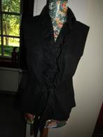 E440 VERSE mt 38 nieuw blouse roezel zwart mouwloos linnen, Maat 38/40 (M), Verzenden, Zwart, Nieuw