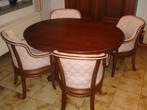 Tafel ovaal met 4 stoelen, Huis en Inrichting, Complete eetkamers, Ophalen, Zo goed als nieuw, 4 tot 6 stoelen