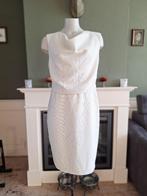 Donna Karan creme zwarte jurk 10 38 M waterval hals gratis v, Kleding | Dames, Jurken, Maat 38/40 (M), Verzenden, Wit, DKNY