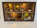 Diorama - Kijkkast Miniatuur poppenhuis -  incl. verlichting, Nieuw, Poppenhuis, Verzenden