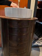 Vintage wastafelkast (h92xb80xd50) incl waskom/kraan nieuw, Ophalen, 50 tot 100 cm, Zo goed als nieuw, Minder dan 100 cm