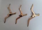 Vintage Messing Wandvogels - Set van 3 vogels brass meeuwen, Ophalen of Verzenden, Gebruikt