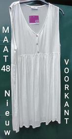 Zomerjurk maat 48 mouwloos wit janina, Kleding | Dames, Grote Maten, Nieuw, Ophalen of Verzenden, Janina, Wit