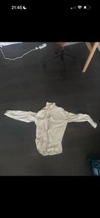 Zara Linnen Blouse - Wit & Blauw - Maat L, Ophalen of Verzenden, Zo goed als nieuw, Wit, Halswijdte 41/42 (L)