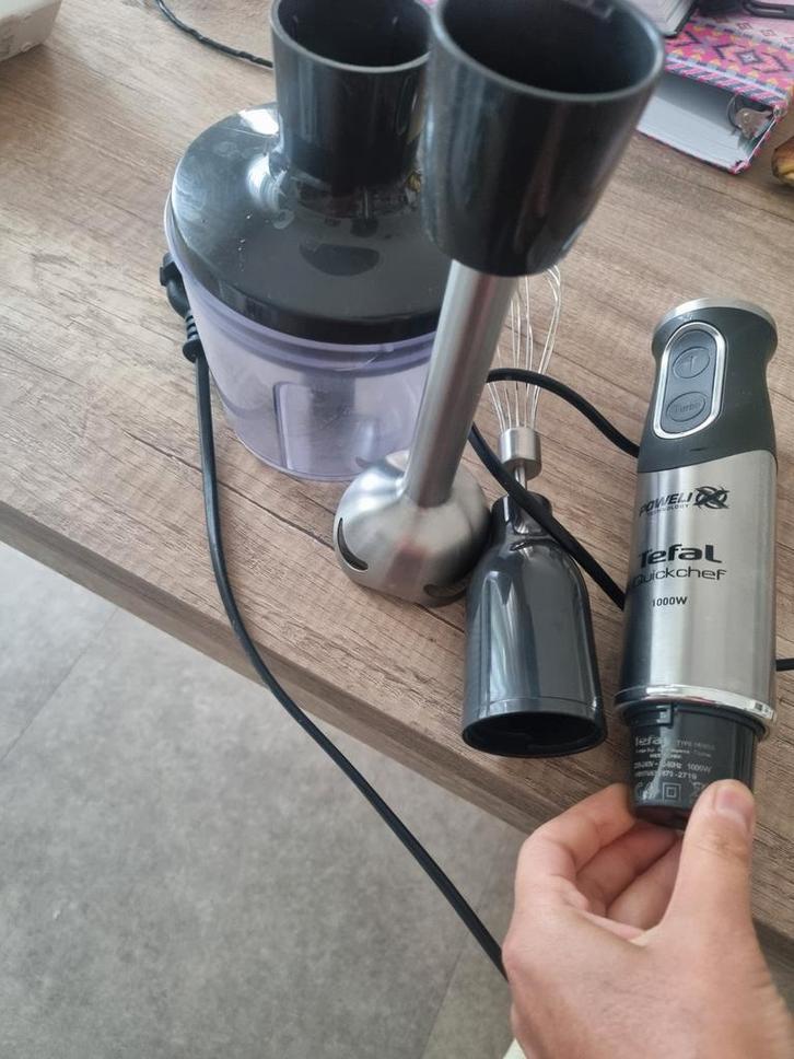 Tefal Quickchef Staafmixer Set, Witgoed en Apparatuur, Blenders, Zo goed als nieuw, Blender, Ophalen of Verzenden