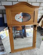 Spiegel antiek eikenhout, Antiek en Kunst, Ophalen, Rechthoekig, 50 tot 100 cm, 100 tot 150 cm