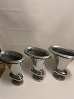 3 aluminium/ zilver look vazen, Antiek en Kunst, Antiek | Goud en Zilver, Ophalen, Zilver