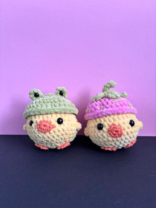 Gehaakt kuiken met hoedje, Kinderen en Baby's, Speelgoed | Knuffels en Pluche, Nieuw, Eend, Ophalen of Verzenden