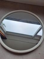 Vintage space age witte wandspiegel (60cm), Ophalen, Gebruikt, Rond, Minder dan 100 cm