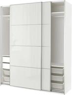 IKEA PAX / HOKKSUND kledingkast wit/hoogglans 3 meter breed, Ophalen, Gebruikt, 200 cm of meer, 50 tot 100 cm