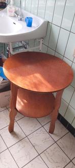 Prachtige vintage houten  ronde tafel, Ophalen, Gebruikt, Rond, 60 cm of meer