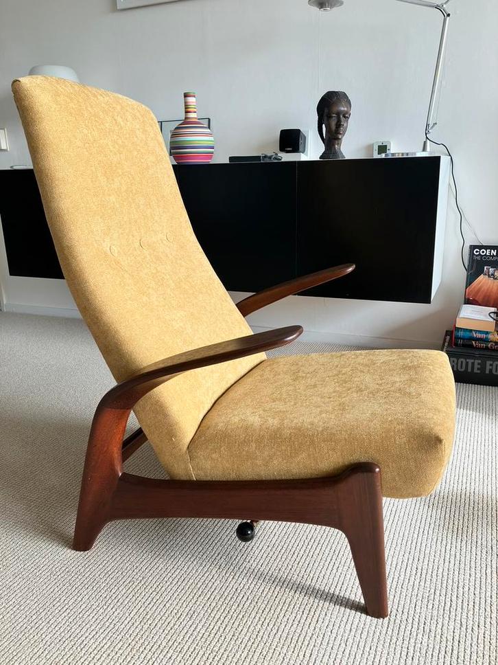Gimson & Slater - Rock’n Rest chair, Huis en Inrichting, Fauteuils, Gebruikt, Hout, Stof, 50 tot 75 cm, 75 tot 100 cm, Ophalen of Verzenden