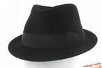 Vintage hoed Klassieke trilby Crushable Fine Felt zwart 58, Crushable Fine Felt Hats, Hoed, Ophalen of Verzenden, Zo goed als nieuw