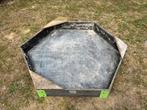 Houten zeshoek zandbak van Exit + afdekzeil, Ophalen, Gebruikt