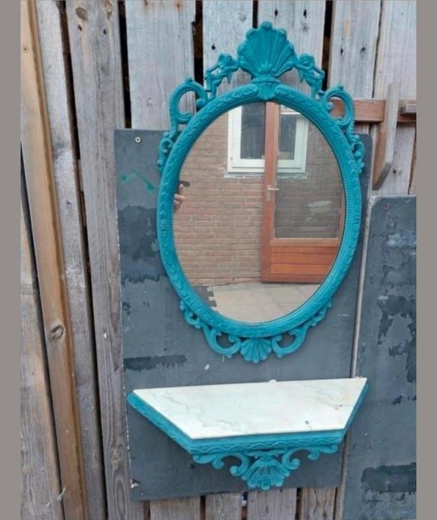 Barok  halspiegel slaapkamer, Huis en Inrichting, Ophalen, Gebruikt, Minder dan 100 cm, Rechthoekig