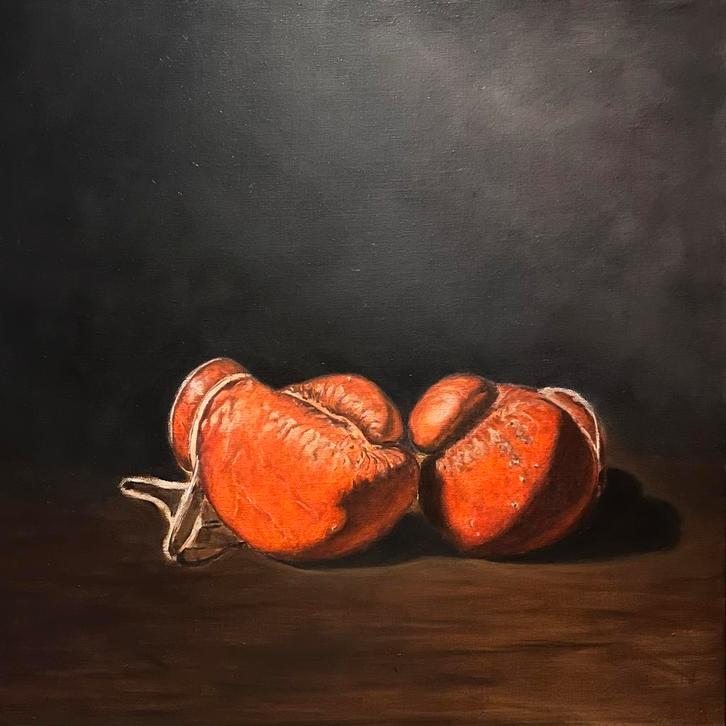 Bokshandschoenen - Klassiek Olieverfschilderij, Antiek en Kunst, Kunst | Schilderijen | Klassiek, Ophalen of Verzenden