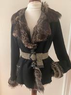 Rizal 38/40 shearling lammy coat zwart suède, Kleding | Dames, Ophalen of Verzenden, Zo goed als nieuw, Maat 38/40 (M), Zwart