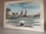 Aquarel Rotterdam Maastunnel - Dick Carlier, Ophalen of Verzenden