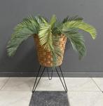 60 jaren Planten pot op draadpoot met hout gevlochten, 25 tot 40 cm, Overige materialen, Gebruikt, Rond
