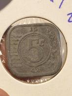 5 cent 1942 zink nr.2 (06), Postzegels en Munten, Munten | Nederland, Ophalen of Verzenden, 5 cent