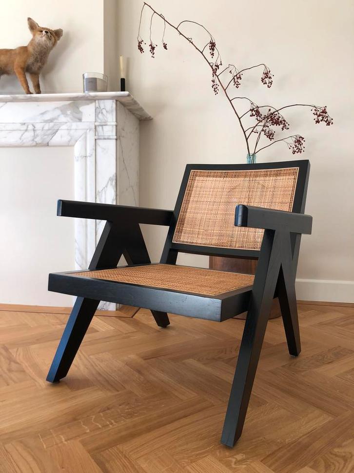 Eichholtz BLACK FRIDAY 2 stoelen zwart-rotan, Huis en Inrichting, Stoelen, Zo goed als nieuw, Twee, Hout, Bruin, Ophalen