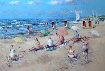 VAN NOORT , ZONNIG STRANDGEZICHT ZANDVOORT - GROOT beschikbaar voor biedingen