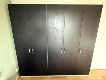 IKEA PAX kast wit zwartbruin, 250cm breed met lades+planken beschikbaar voor biedingen