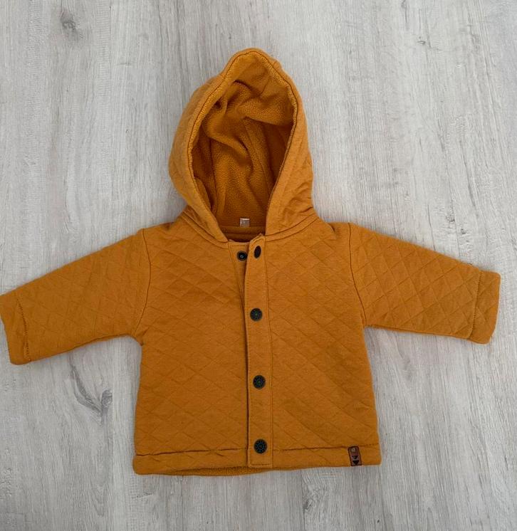 Zeeman mosterdgeel capuchon jasje fleece babyjas vest 56, Kinderen en Baby's, Babykleding | Maat 56, Gebruikt, Jongetje of Meisje