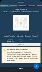 Twee tickets Adele München zaterdag 10 aug 2024, Tickets en Kaartjes, Twee personen, Augustus