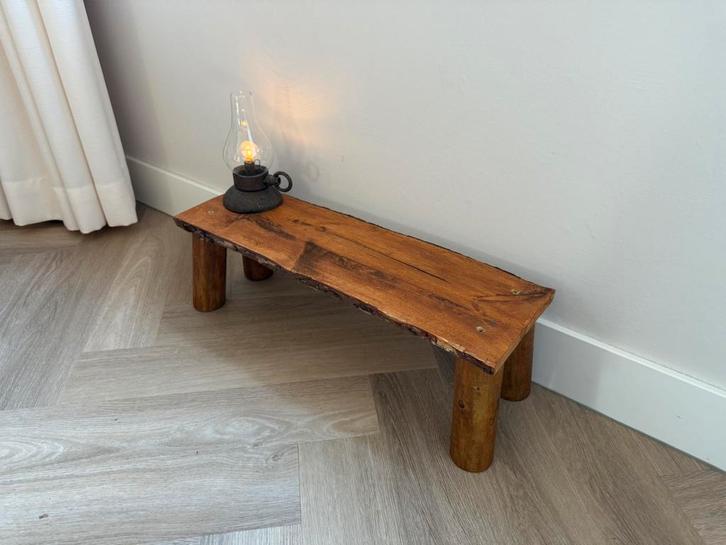 Landelijk houten krukje / decoratief bankje – 60x20x20 cm, Huis en Inrichting, Krukjes, Nieuw, Hout, Ophalen of Verzenden