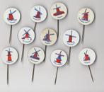 Verzameling blikken Molen speldjes, Verzamelen, Gebruikt, Niet vindbaar, Niet vindbaar, Speldje of Pin